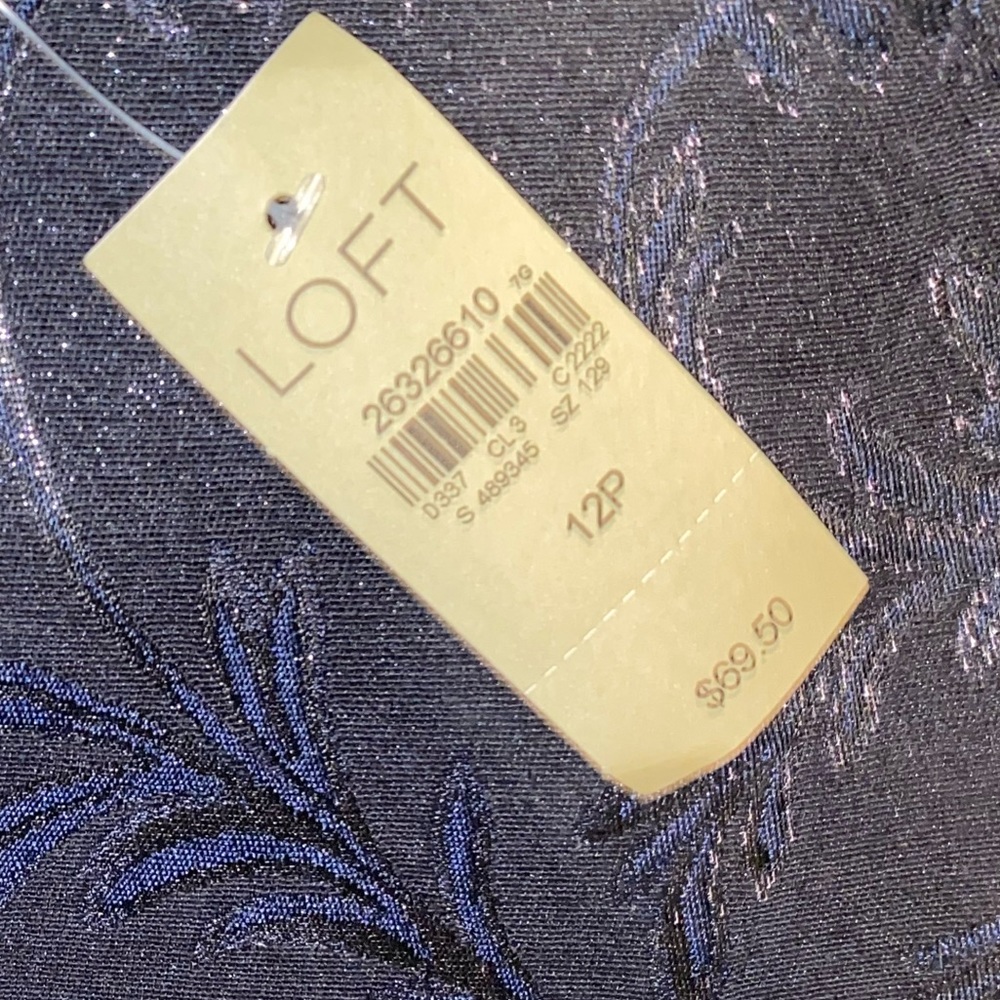 New with tags Never worn navy blue black floral  wrap skirt loft 12p 12 petite - Picture 8 of 11